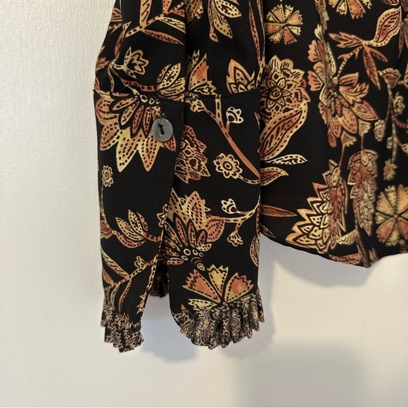 MISA Garance Top in Gilded Paisley Ruffles Black Size Small Womens - Picture 4 of 10